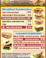 menu sandwiches